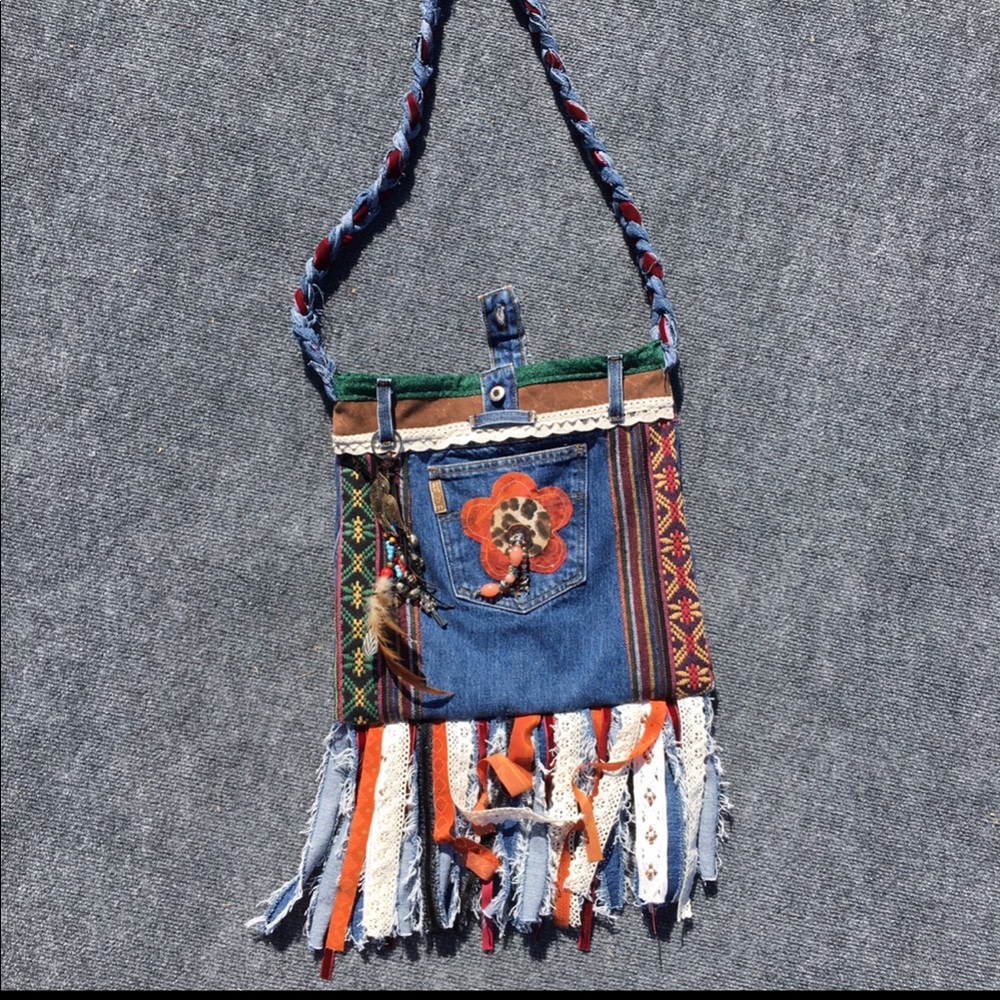 Handmade Denim Hippie Fringe bag